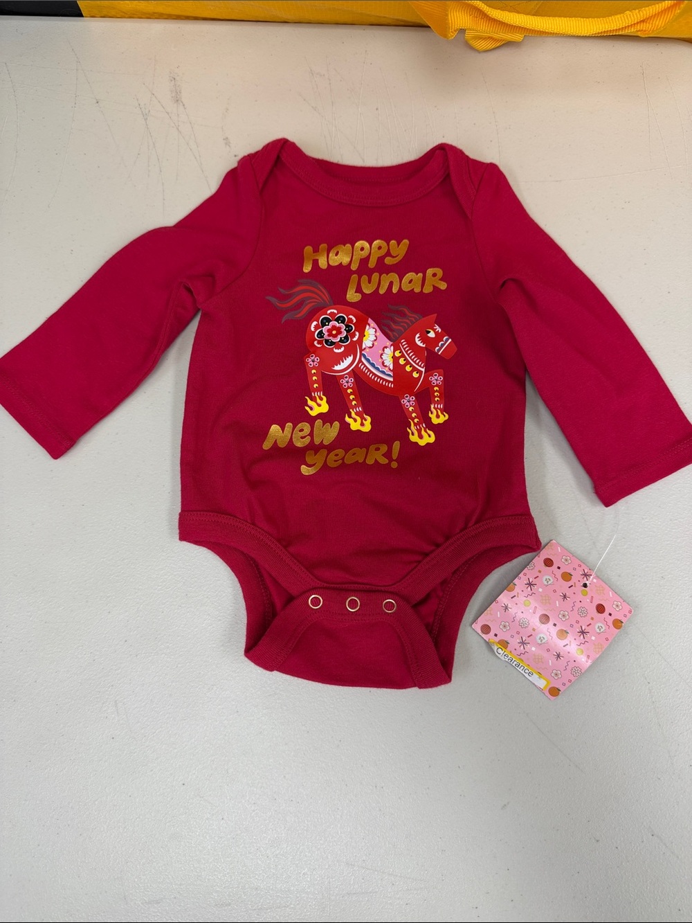 Happy Lunar New Year Red Baby Bodysuit long sleeve newborn onesie by Target
